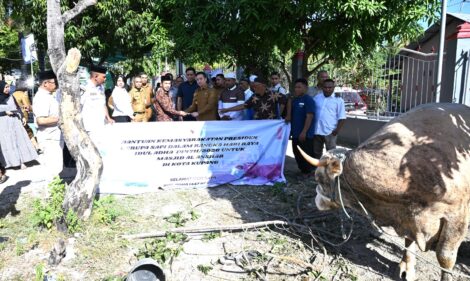 Penyerahan Hewan Kurban jelang Idul Adha