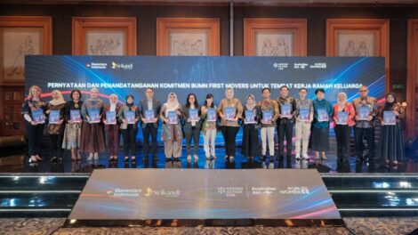 Perwakilan dari 12 BUMN yang telah mengembangkan, menguji coba, dan mengintegrasikan kebijakan Tempat Kerja Ramah Keluarga. 19 Mei 2026, Photo: UN Women/Putra Djohan