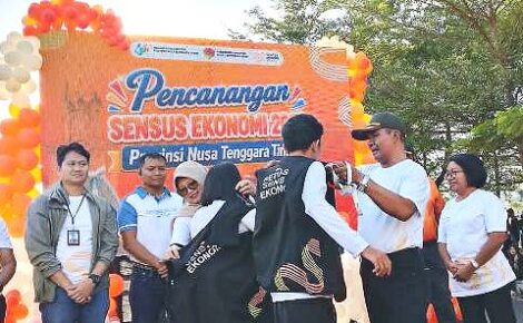 Pencanangan Sensus Ekonomi 2026 (SE2026) di arena Car Free Day, Jalan El Tari Kota Kupang, Sabtu, 27 Juni 2026