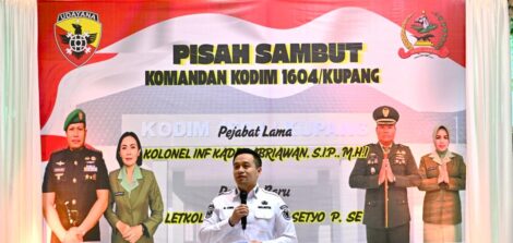 Wali kota saat sambutan Pisah Sambut Dandim