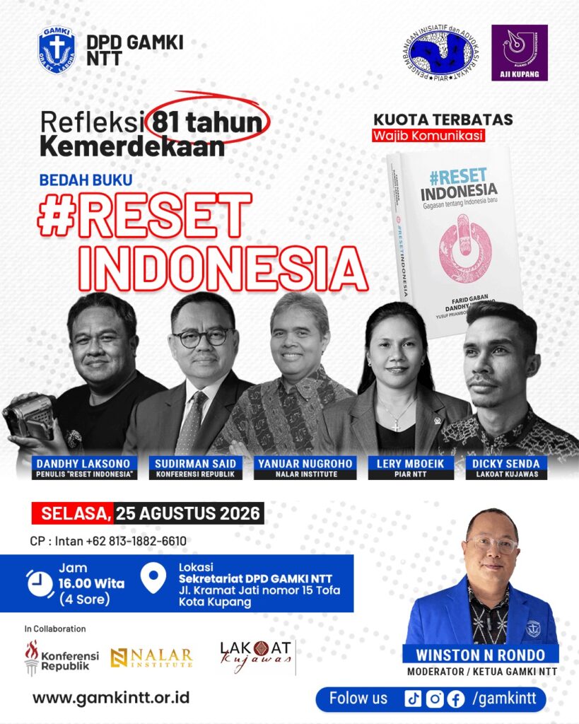 diskusi buku #Reset Indonesia: Gagasan tentang Indonesia Baru di Kota Kupang.