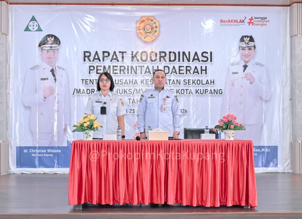 Rapat Koordinasi UKS/M Tahun 2026 yang digelar di Aula Rumah Jabatan Wali Kota Kupang