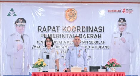 Rapat Koordinasi UKS/M Tahun 2026 yang digelar di Aula Rumah Jabatan Wali Kota Kupang