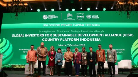 Peluncuran Indonesia Country Platform dari Global Investors for Sustainable Development (GISD) alliance di perhelatan Indonesia International Sustainability Forum 2026 di Jakarta, 7 Oktober.