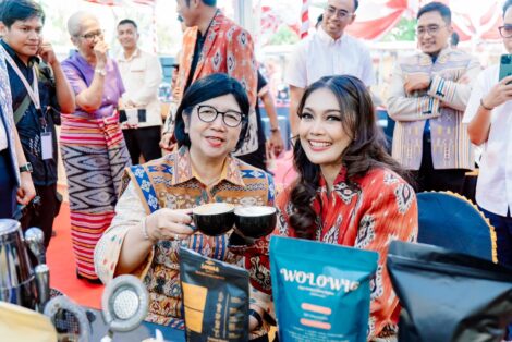 Gubernur BI, Destry Damayanti dalam rangkaian event Flobamorata Creative Expo 2026.